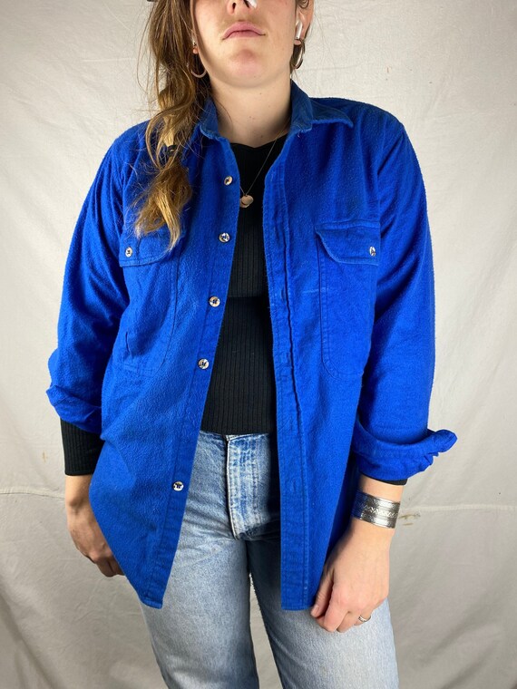Royal Blue Soft Flannel Vintage St John’s Bay Big