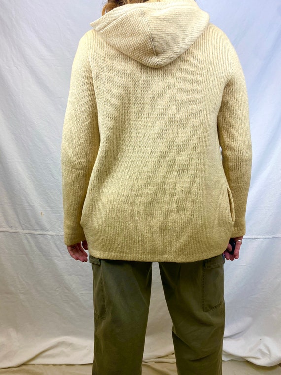 MEDIUM Buttery Ribbed Wool Hooded Cardigan Sweate… - image 6