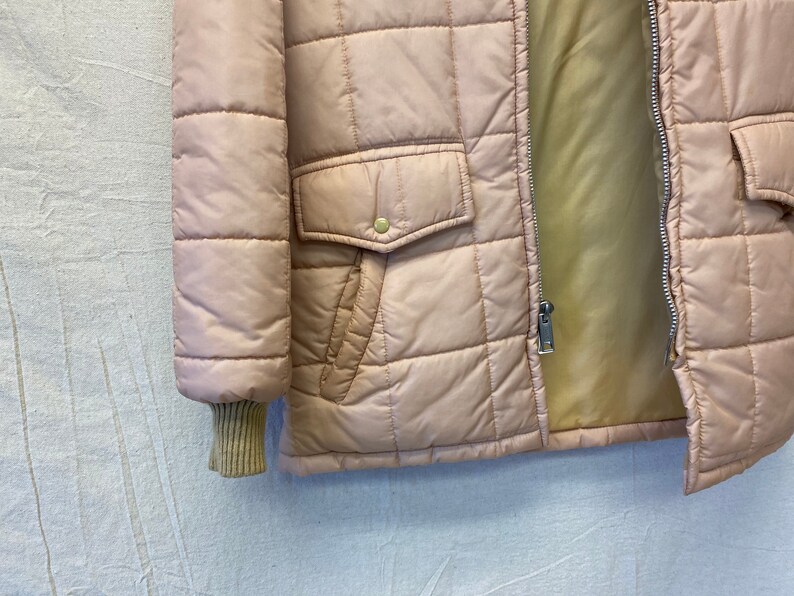Tan Bark Brand Denver Co Perfect Pinky Beige Puffer Coat With Faux Fur Collar Unisex XL