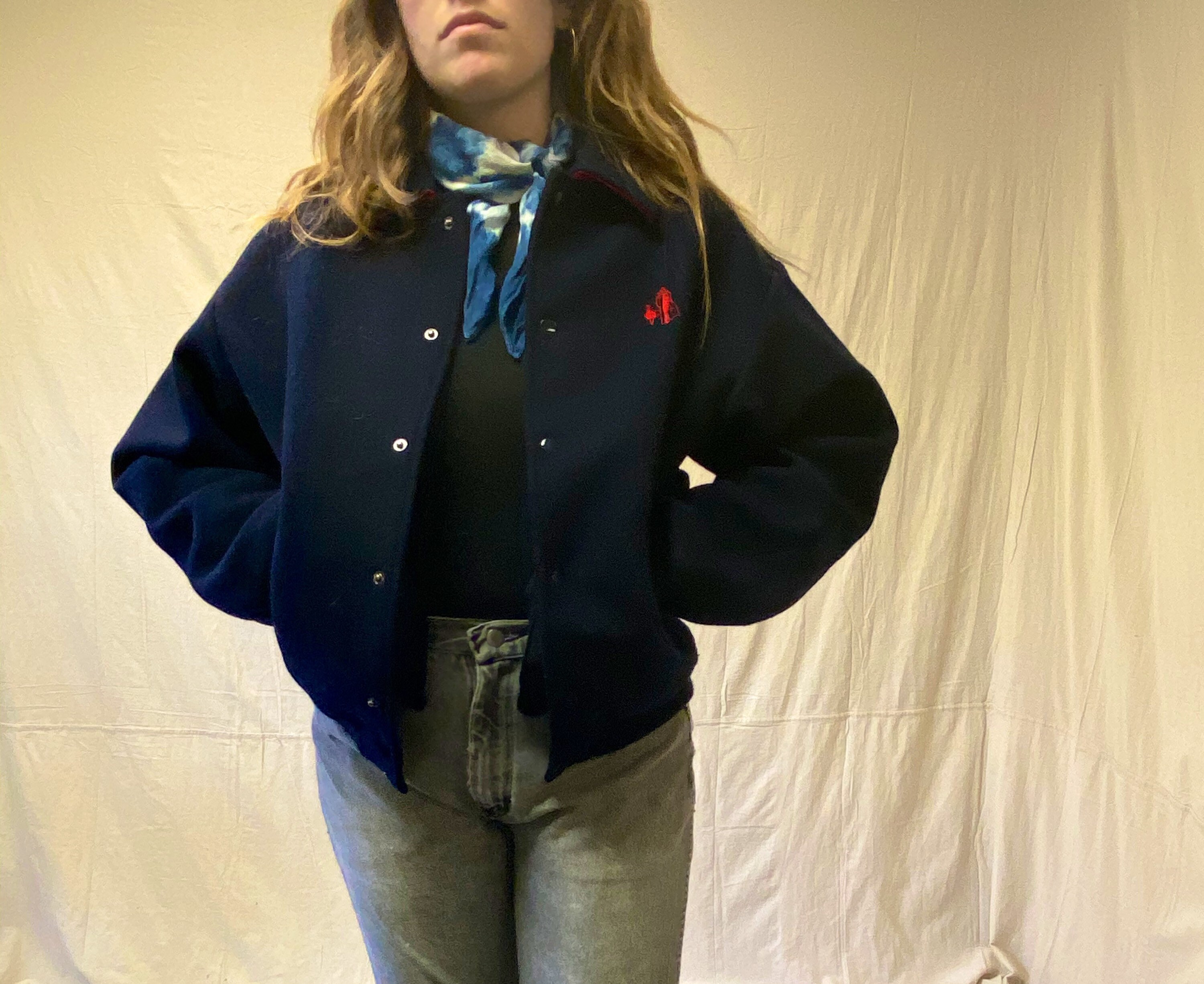 Navy Wool Letterman Jacket From J Peterman. Classic Cut. - Etsy