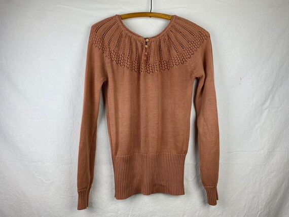Dusty Pink Loose Knit Vintage Sweater. Unisex S
