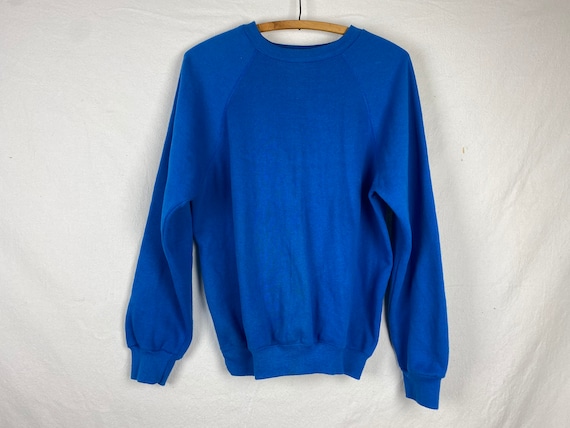 BASIC Royal Blue 80s Crew Neck Sweatshirt. Unisex