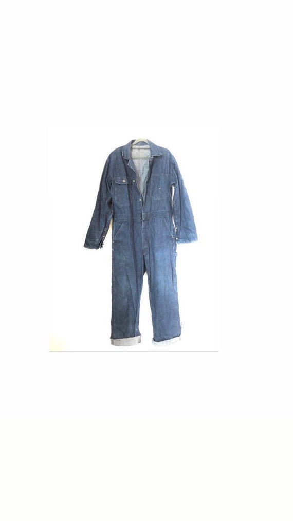 Perfect Vintage 20s/30s Dark Denim Denim Coveralls