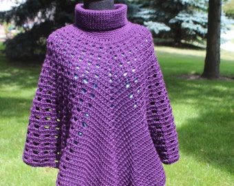 Turtleneck Poncho Pattern, Crochet Poncho Pattern, Boho Poncho Pattern, Poncho Pattern, Instant Download, Crochet Pattern