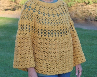 Chic Crochet Poncho Pattern, Crochet Poncho Pattern, Poncho Pattern,  Instant Download