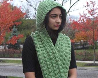 Hooded Scarf Pattern, Crochet Scarf Pattern, Crochet Scarf with Hood,  Scarf Pattern, Instant Download, Crochet Pattern