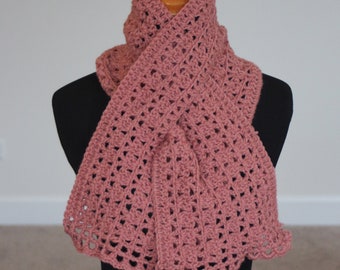 Simple Keyhole Scarf Pattern, Crochet Scarf Pattern, Scarf Pattern, NeckWarmer Pattern, Instant Download, Crochet Pattern