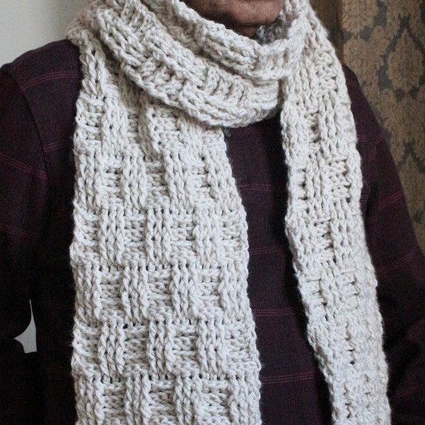 Crochet Plaid Scarf - Etsy