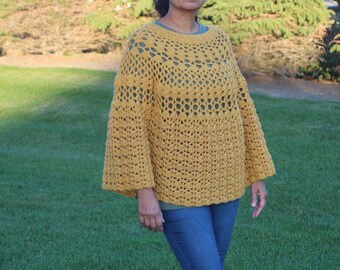 Chic Crochet Poncho Pattern, Crochet Poncho Pattern, Poncho Pattern,  Instant Download