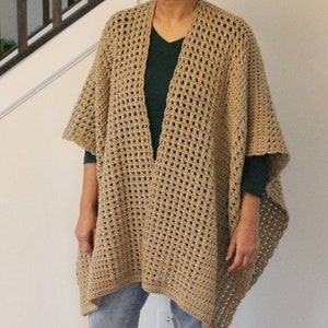 Simple&Easy Ruana Pattern, Crochet Ruana Pattern, Shawl Pattern, Instant Download, Crochet Pattern, Wrap Pattern