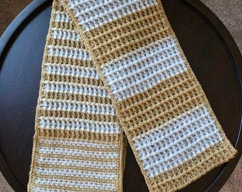 Graduated Stripes Crochet Scarf Pattern, Unisex Scarf Pattern, Crochet Scarf Pattern, Men's Scarf Pattern, Instant Download, Crochet Pattern