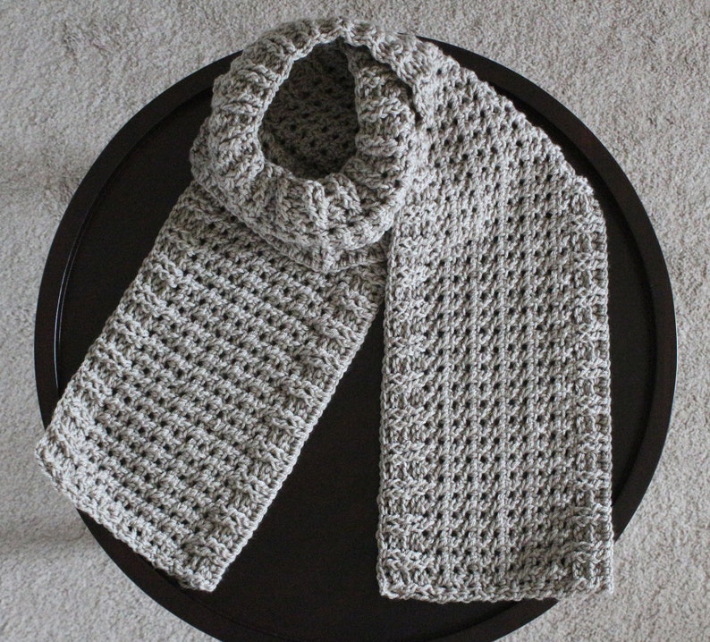 Textured Unisex Crochet Scarf Pattern, Crochet Scarf Pattern, Men's Scarf Pattern, Instant Download, Crochet Pattern image 2