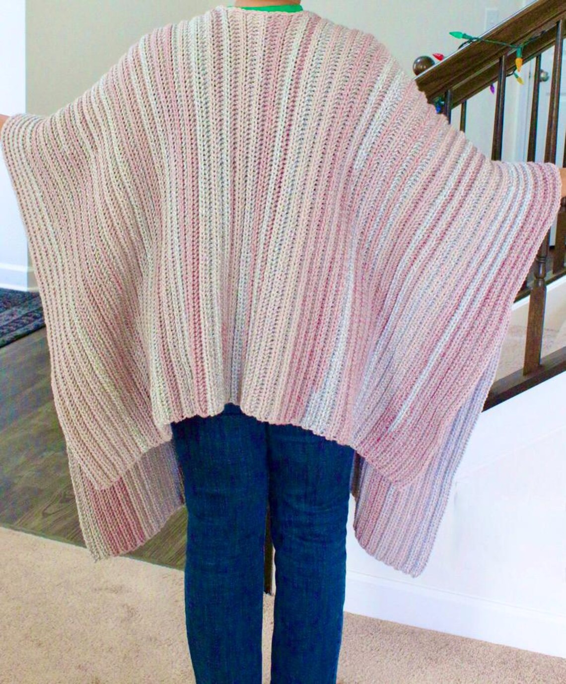 Ribbed Ruana Pattern, Crochet Ruana Pattern, Pattern W/light Video Help ...