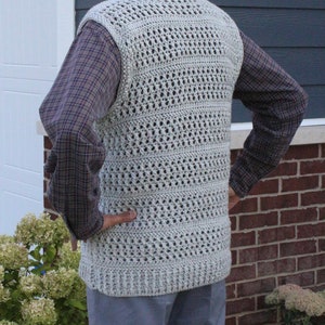 Men's Textured Vest Pattern, Men's Sweater Pattern, Sleeveless Sweater Pattern, Crochet Pattern, Instant Download image 4