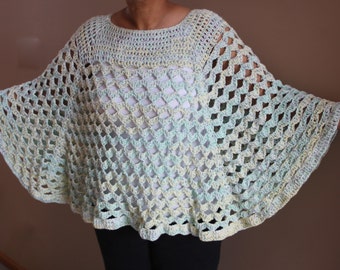 Scallop Design Crochet Poncho Pattern, Crochet Poncho Pattern, Boho Poncho Pattern, Poncho Pattern, Instant Download, Crochet Pattern