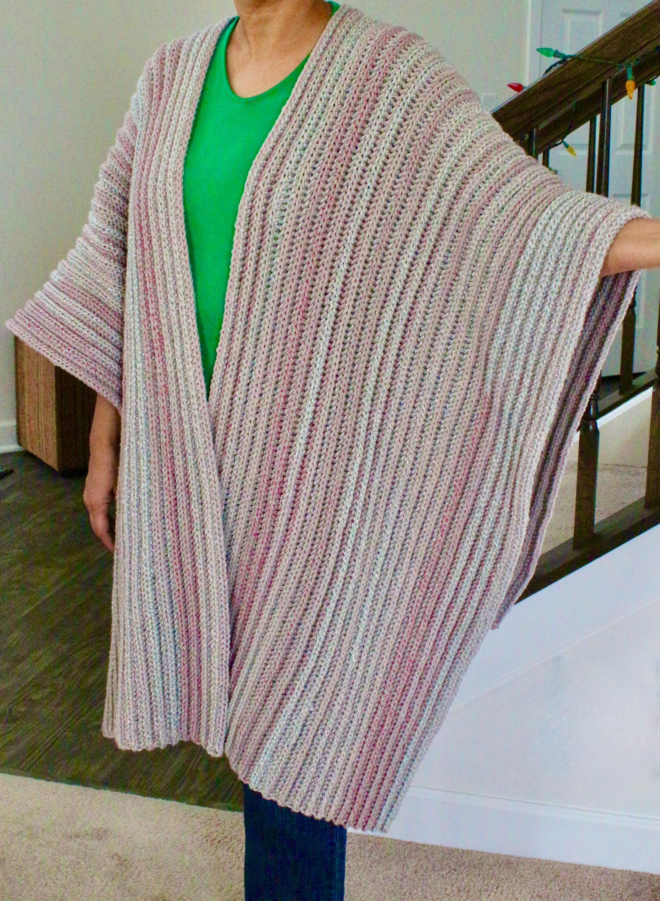 Ribbed Ruana Pattern, Crochet Ruana Pattern, Pattern W/light Video Help ...