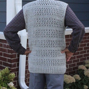 Men's Textured Vest Pattern, Men's Sweater Pattern, Sleeveless Sweater Pattern, Crochet Pattern, Instant Download image 5