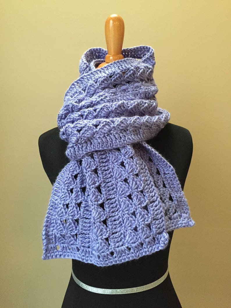 crochet stripe scarf