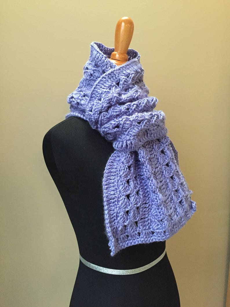 crochet stripe scarf