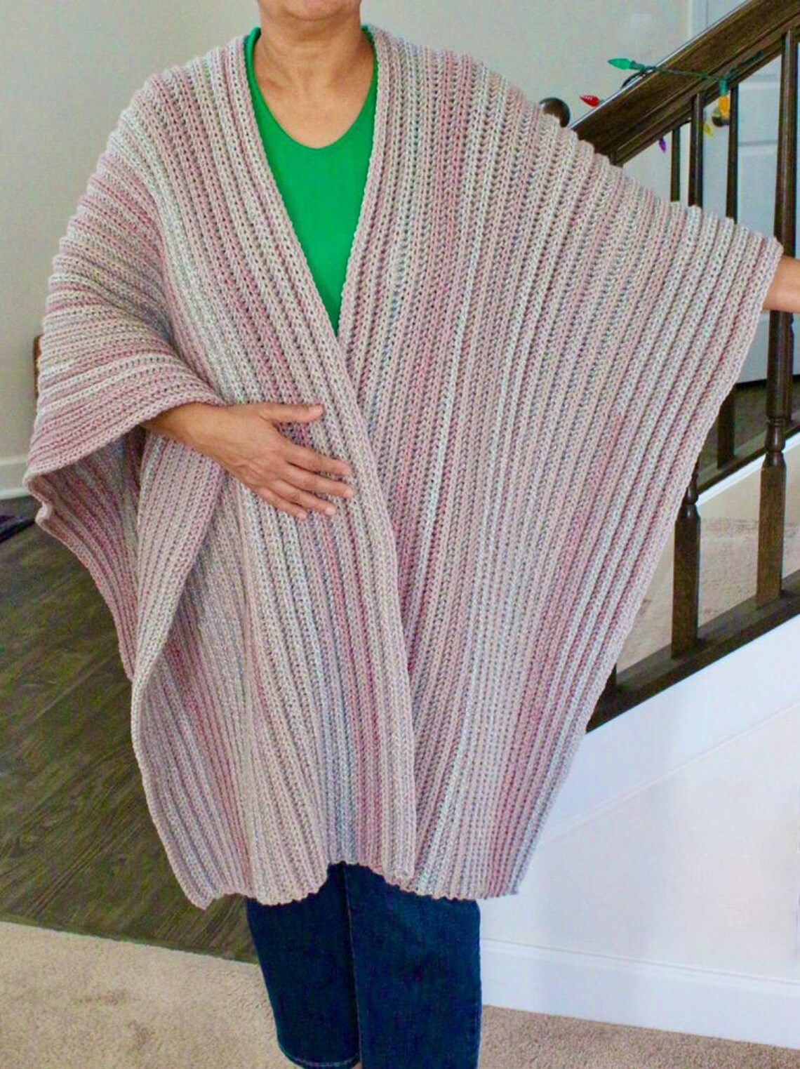 Ribbed Ruana Pattern, Crochet Ruana Pattern, Pattern W/light Video Help ...