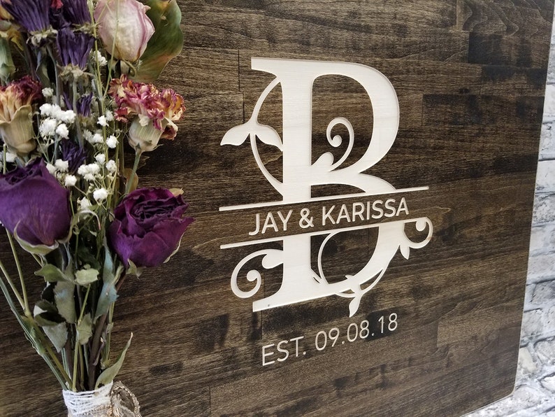 Wood Sign Wedding Gift Wood Guestbook Country Guestbook Rustic Guestbook Personalized Guestbook CARVED Wedding Guest Book Alternative