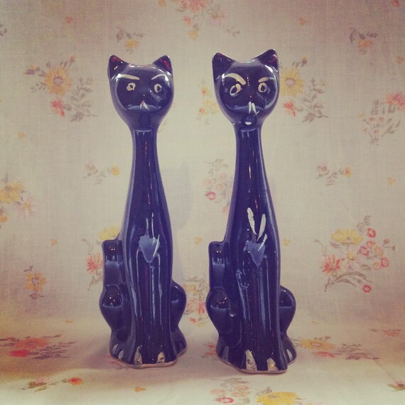 Pair Of 1960 S Cat Stem Vases Etsy