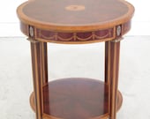 47035EC Federal Style Round Mahogany Inlaid Occasional Table