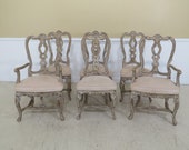 L45135EC Set Of 6 High Quality French Louis XV Carved Dining Chairs