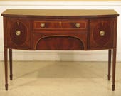 L43821E HENKEL HARRIS Inlaid Bow Front Mahogany Sideboard