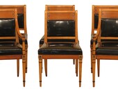 LF30949EC Set of 6 KITTINGER Regency Style Satinwood Dining Room Chairs