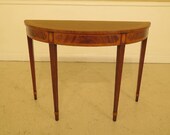 29874EC English Demi Lune 1 2 Round Inlaid Mahogany Console Table