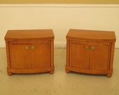 30273EC Pair HICKORY WHITE CO. Biedermeier Style Satinwood Nightstands