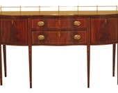 47521EC HENKEL HARRIS Inlaid Mahogany Federal Sideboard w. Brass Gallery