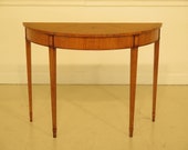 44591EC ADAM STYLE Highly Inlaid 1 2 Round Demilune Console Table