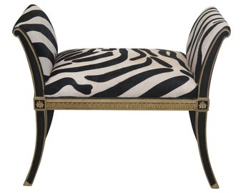 Zebra Print Bench Etsy