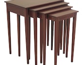 47542EC Set Of 4 Stacking Nesting Inlaid Mahogany Tables
