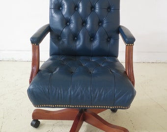 Leather Desk Chair Etsy