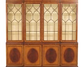 45190EC EJ VICTOR Satinwood Inlaid 4 Door Breakfront Bookcase