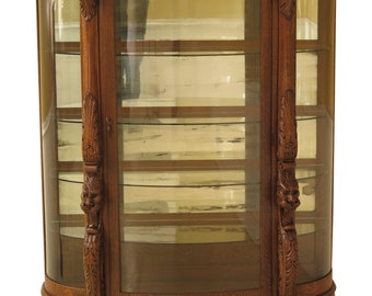 Bow Front Cabinet F30481ec Horner Brothers Large Lion Head Oak Bow Front China Cabinet