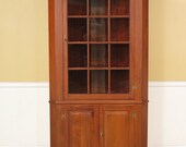 23012E HENKEL HARRIS 12 Pane Solid Walnut Corner Cabinet