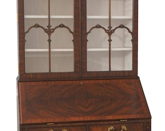 L68395: MAITLAND-SMITH Mahogany Chippendale Style Secretary Desk