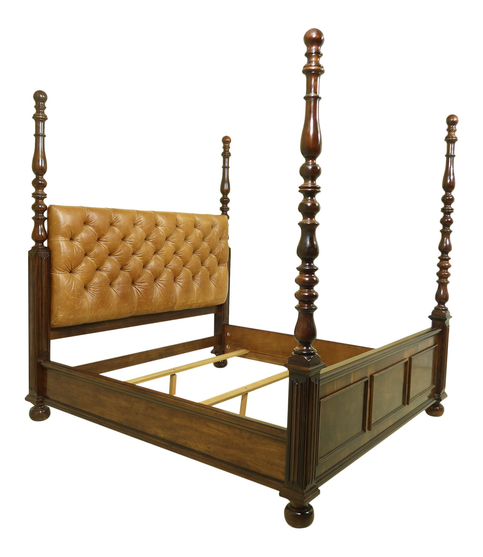 32680EC HENREDON King Size Walnut & Leather Bed Etsy