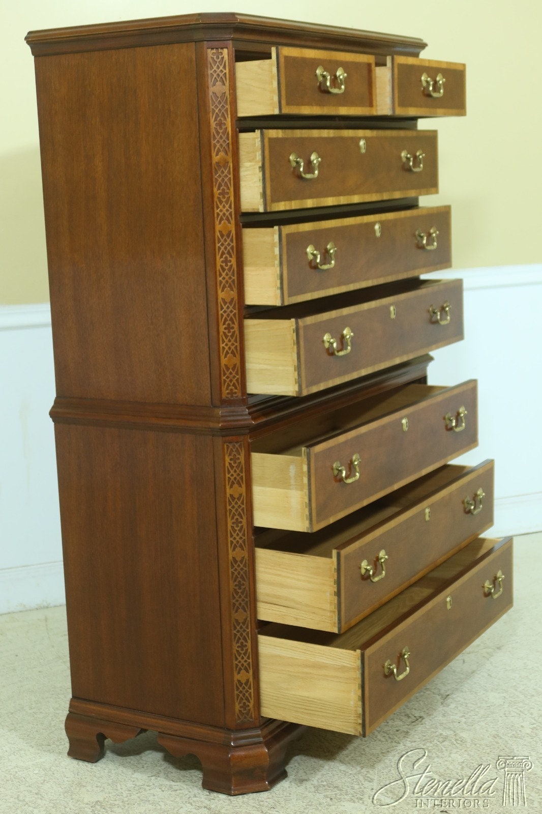 33106EC THOMASVILLE Mahogany Collection Banded Tall Chest of