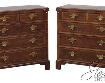 L71962: Pair BAKER George III Burl Walnut Bachelor Chests