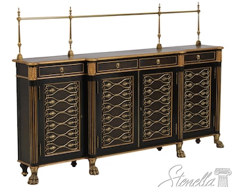 L74083: THEODORE ALEXANDER Regency Style Black & Gold Sideboard