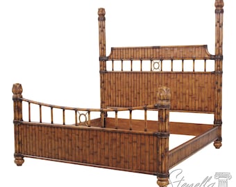72639: TOMMY BAHAMA Carved Bamboo King Size Bed