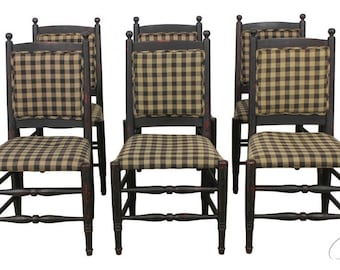 L57619EC: Set of 8 Country Farmhouse Benchmade Dining Room Chairs