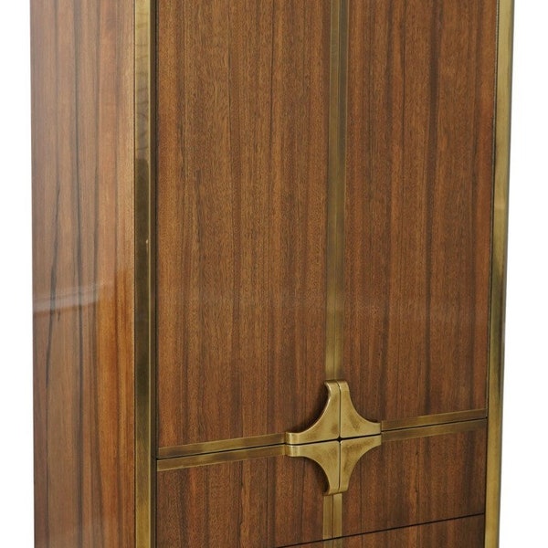 63873EC: MASTERCRAFT Walnut & Brass Trim Bar Cabinet