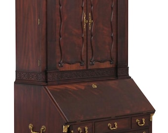 72498:  HENKEL HARRIS Mahogany Chippendale Documents Secretary Desk