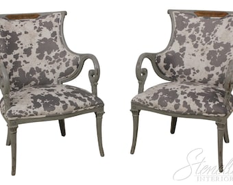 56930EC: Pair Modern French Design Upholstered Armchairs